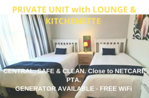 Private Unit with Kitchenette just 10mins to Netcare PTA Hospital